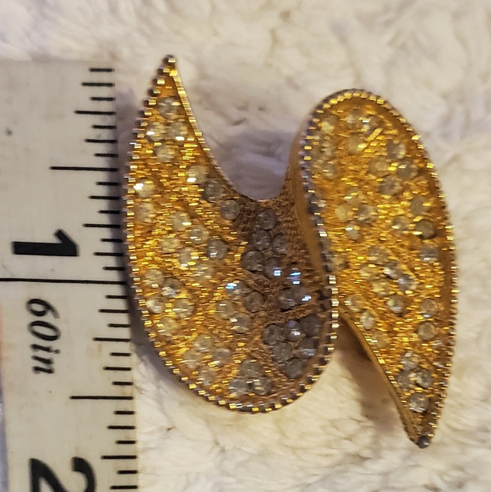 Abstract Wave Crystal Brooch 1960s - Picture 12 of 13